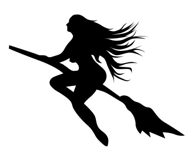 Ведьма на метле силуэт