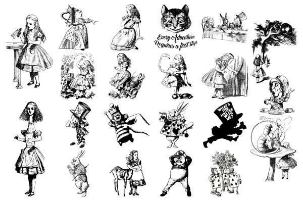 Наклейки Алиса в стране чудес