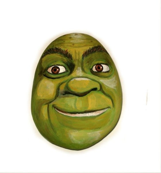 Стикер камень с лицом