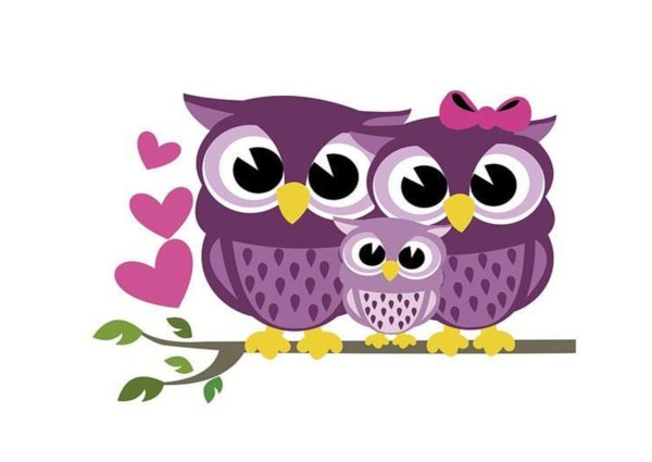 Картинка Совушки на прозрачном фоне