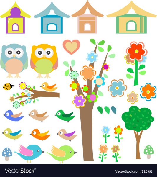 Весенние птички для вырезания и украшения группы