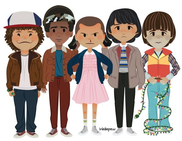 Stranger things на белом фоне