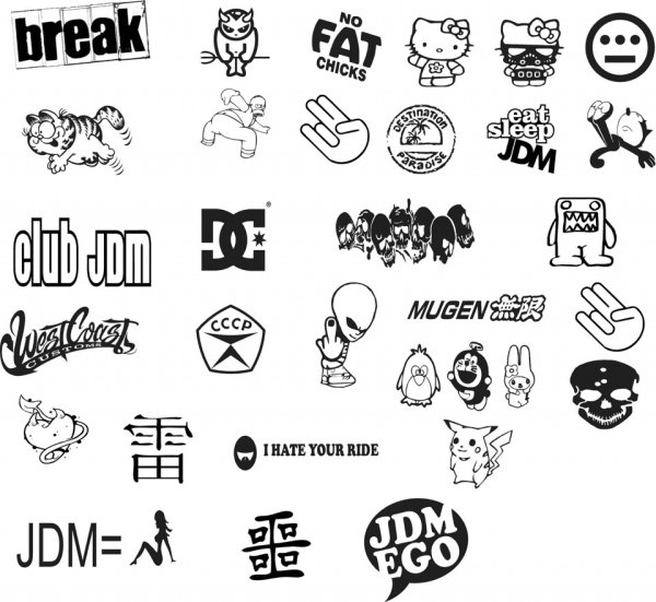 Наклейки чёрно белые крутые