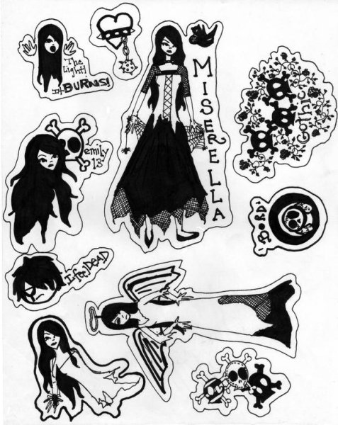 Наклейки с аниме Наруто Акацуки