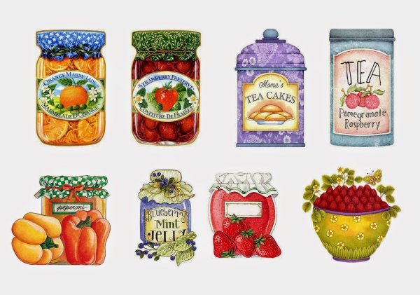 Этикетки для декупажа еда