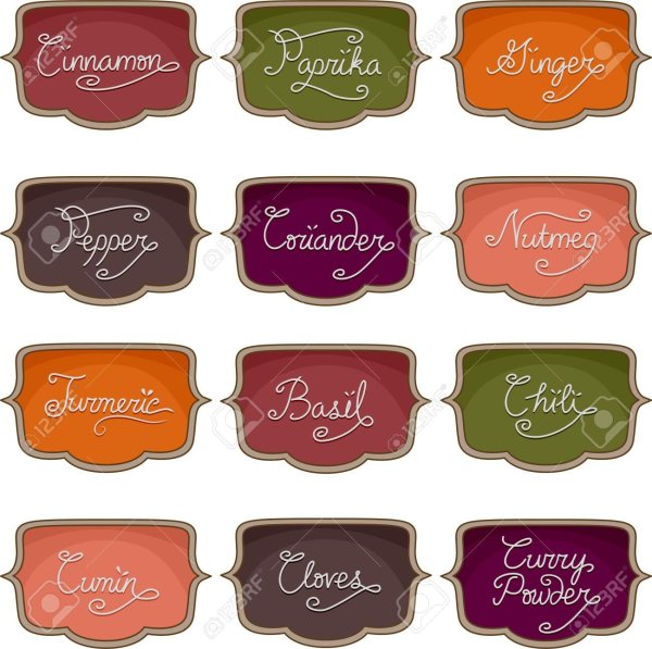 Таблички с надписями специй