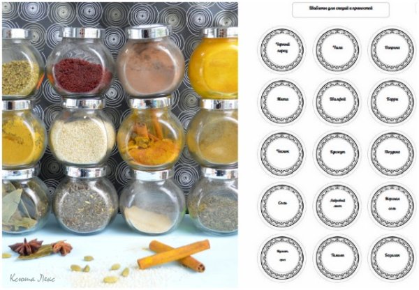 Наклейки на баночки для специй