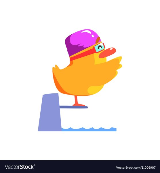 Утка в бассейне нарисованная