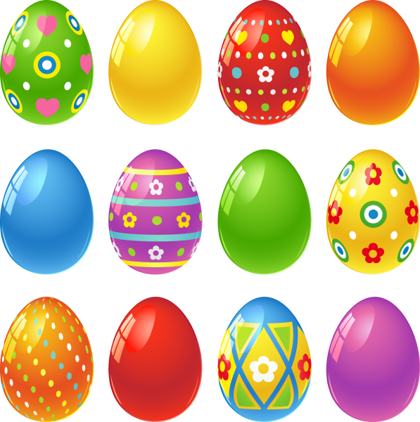 Разноцветные пасхальные яйца для детей