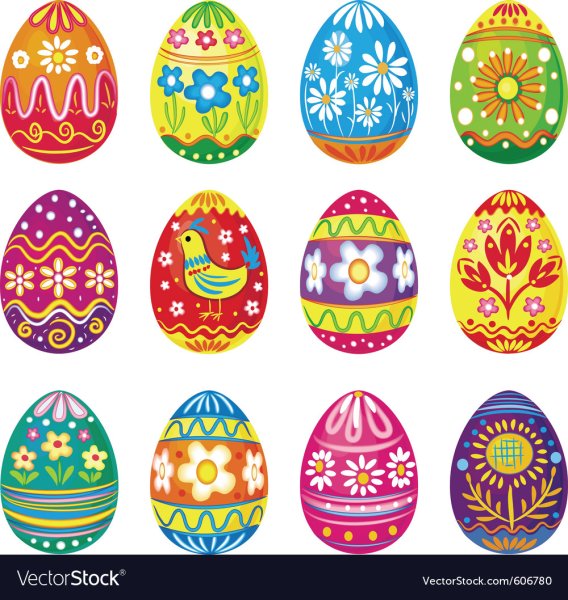 Цветные пасхальные яйца для вырезания