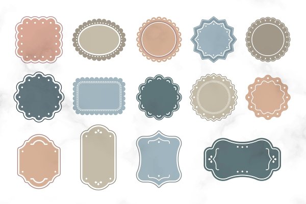 Контурная композиция лейбл