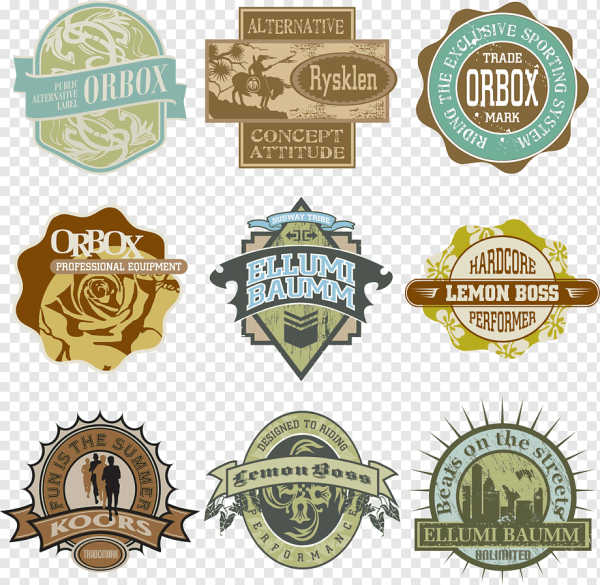 Этикетки в ретро стиле