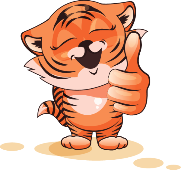 Тигр смеется стикер