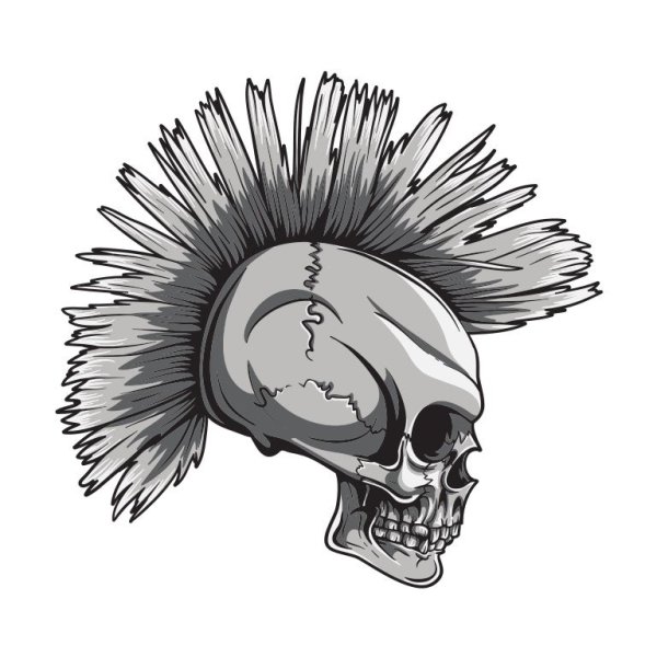 Тату череп с ирокезом