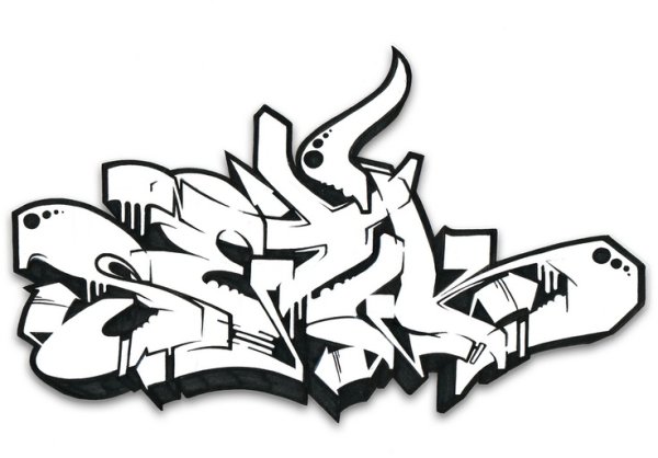 Граффити чёрно белое
