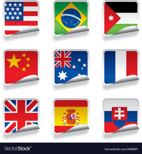 Наклейка флаг вектор