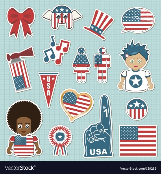 USA Flag vector Sticker