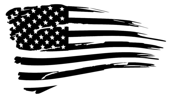 Американский флаг на белом фоне