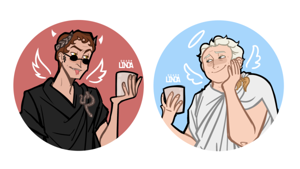 Наклейки good Omens