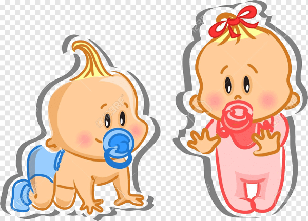 Малыши мальчик и девочка вектор