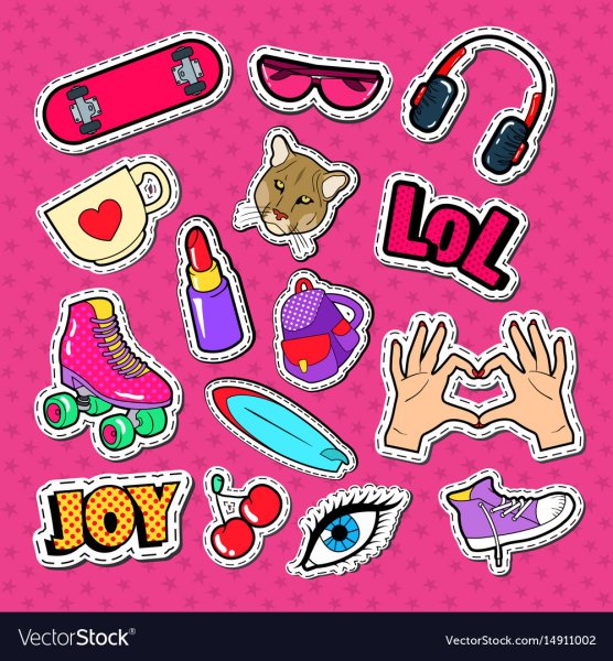 Розовые Стикеры для срисовки