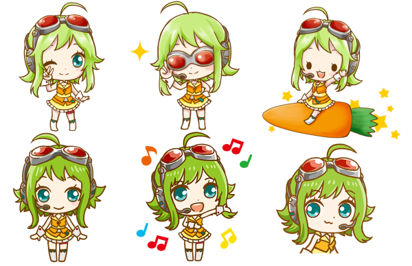 Вокалоиды Стикеры Чиби