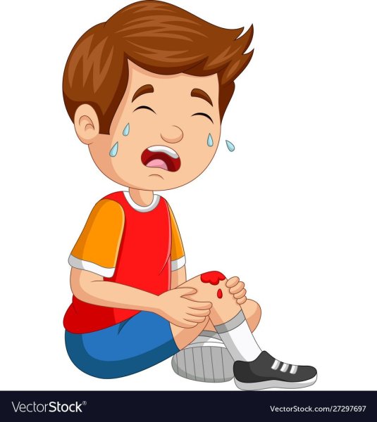 Ребенок поранился и плачет