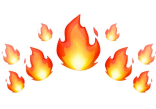 Смайлик огонь без фона