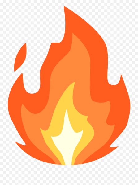 Смайлик огонь без фона