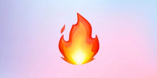 ЭМОДЖИ огонь на прозрачном фоне