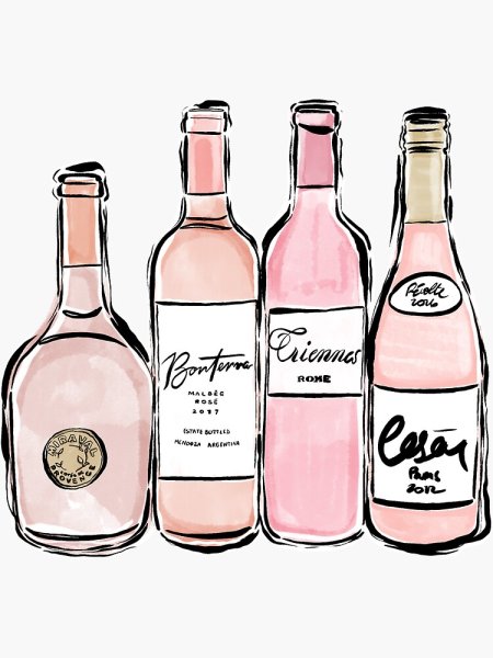 Розовое вино рисунок