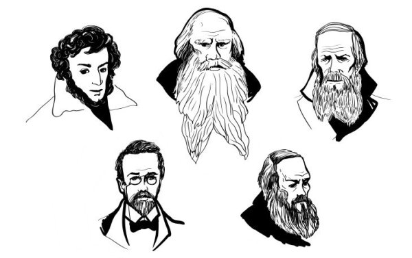 Портреты классиков русской литературы