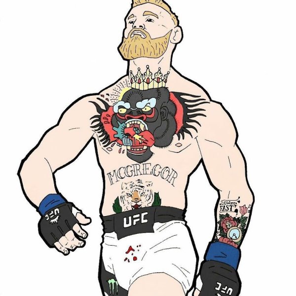 Конор с русским флагом