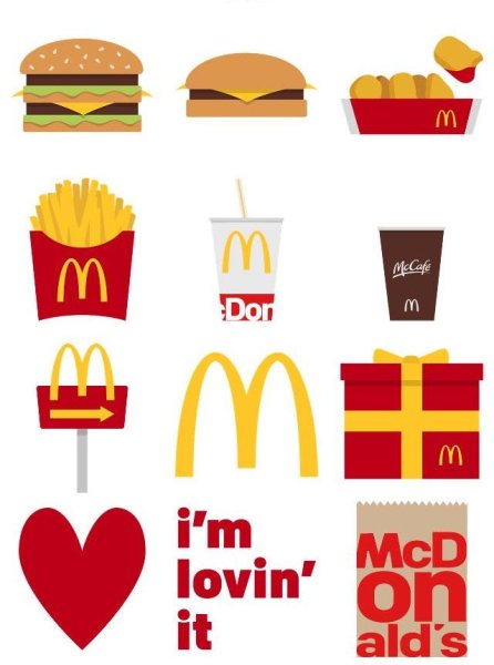 Наклейки макдональдс еда
