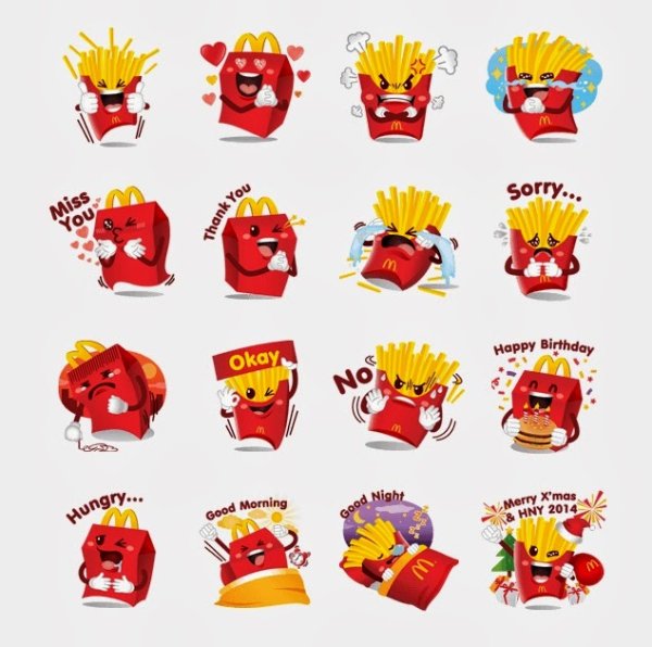11 Стикеров макдональдс