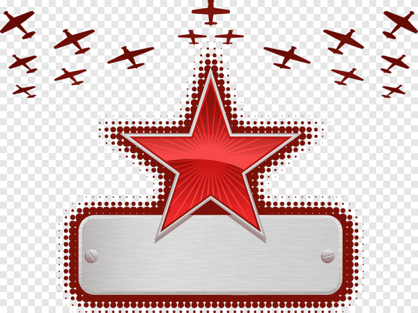 Наклейка звезда в пламени