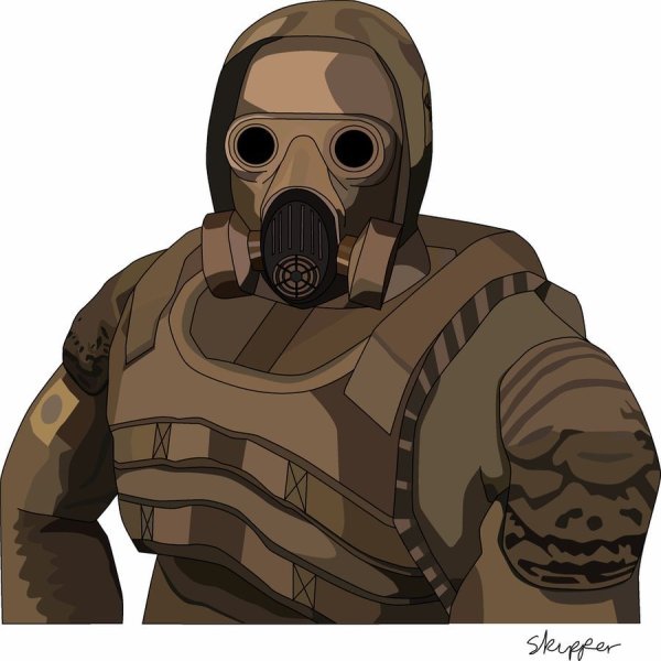 Сталкер МОНОЛИТОВЕЦ В противогазе