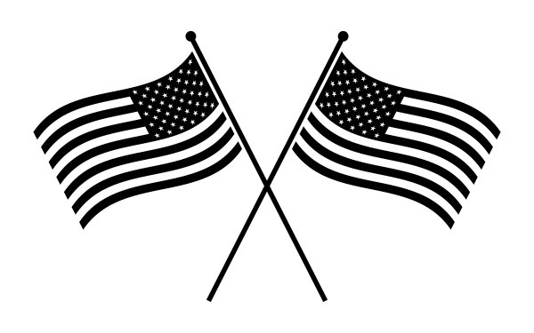 Американский флаг вектор чб