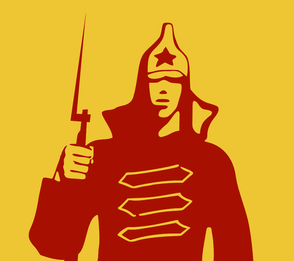 Солдат РККА В буденовке арт