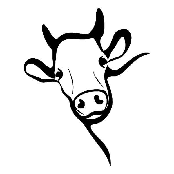 Наклейка голова коровы