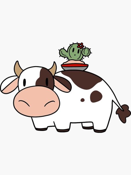 Корова стикер