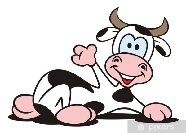 Нарисованная коровка