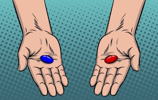 Две пилюли красная и синяя