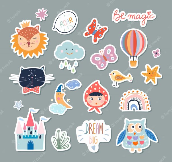 Kids Stickers vector