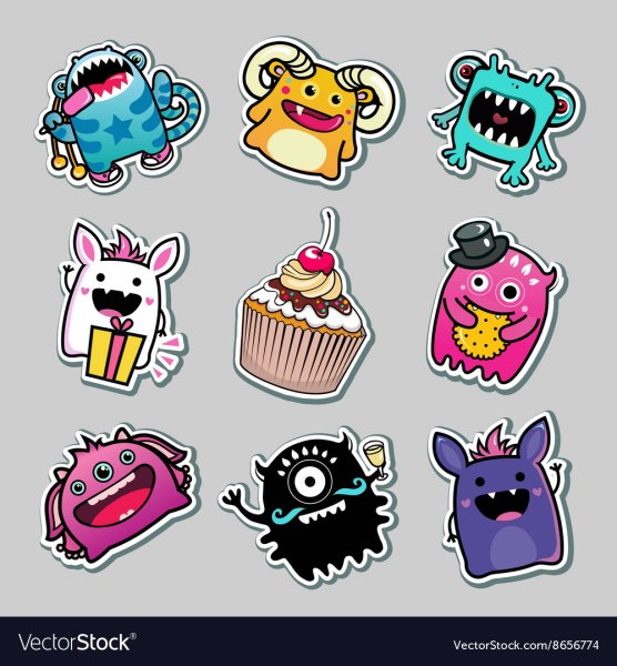 Рисунки для наклеек Каваи вектор русалки