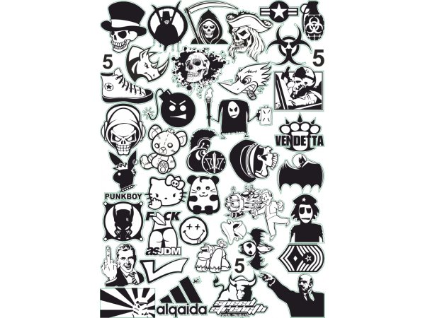 Черные наклейки