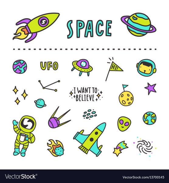 Наклейки космос вектор