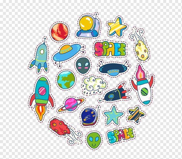 Стикеры в космическом стиле