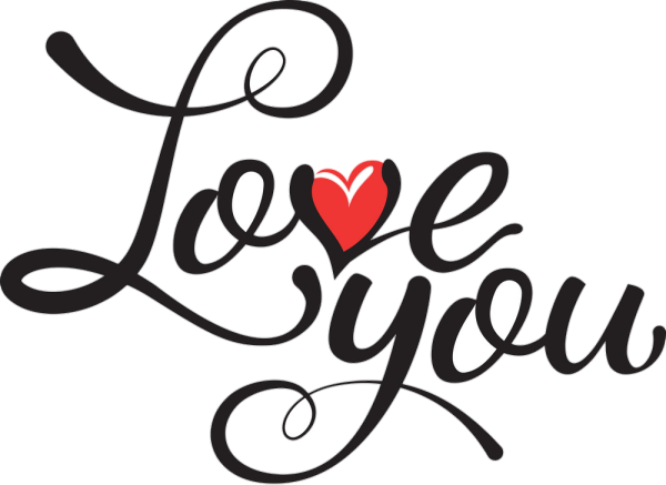 I Love you каллиграфия надпись