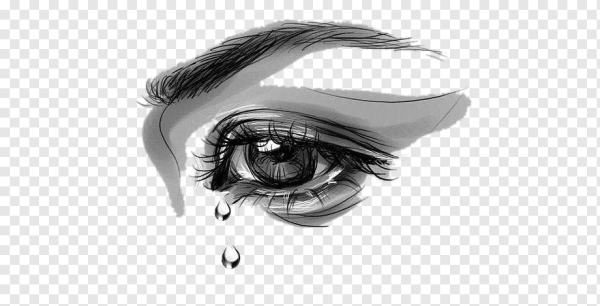 Заплаканные глаза на белом фоне